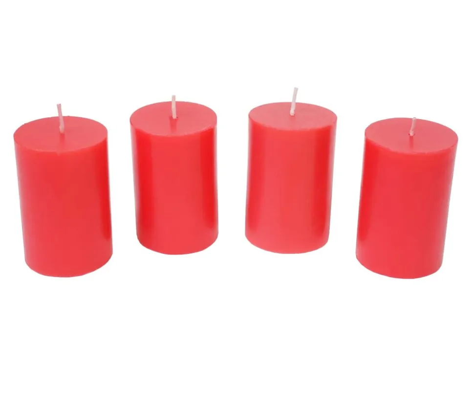 Adventskranz MCW-H49, Weihnachtsdeko Adventsgesteck Gesteck, Holz MVG-zertifiziert rund Ø 33cm ~ inkl. 4x Kerzen rot