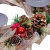Adventskranz MCW-H50, Weihnachtsdeko Adventsgesteck Weihnachtsgesteck, Holz rund Ø 33cm MVG ~ ohne Kerzen