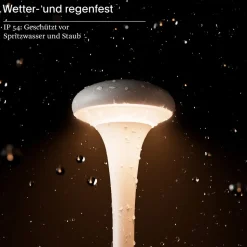 Akku-Tischleuchte Nudrop 292mm dimmbar IP54 für Innen & Außen feuerrot
