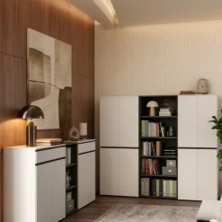 Aktenregal Universal FRANKFURT schmal 45x120x40 cm Graphit, 3 Ordnerhöhen