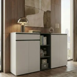 Aktenschrank mit Schublade Soft-Close 81x120x40 cm Greige
