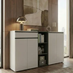 Aktenschrank mit Schublade Soft-Close 81x120x40 cm Greige