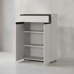 Aktenschrank mit Schublade Soft-Close 81x120x40 cm Greige