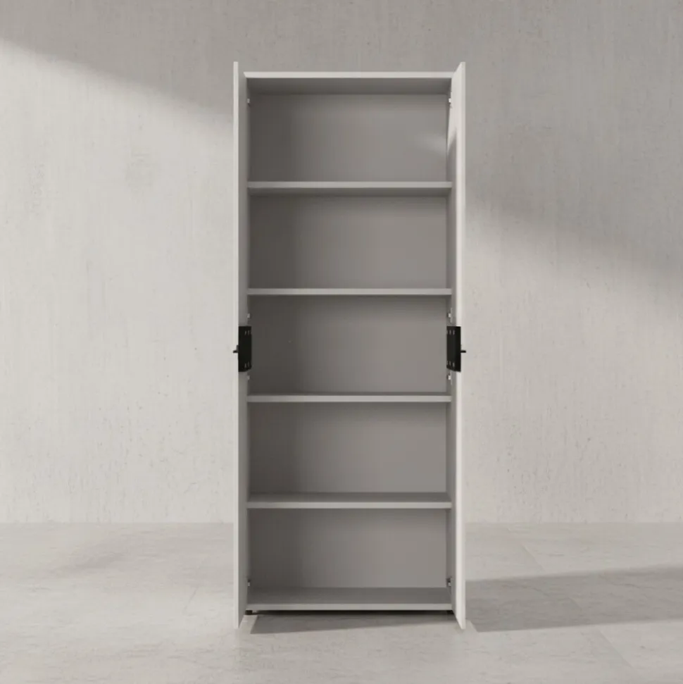 Aktenschrank STUTTGART, 197 cm hoch, 5 Ordnerhöhen, Soft-Close Greige