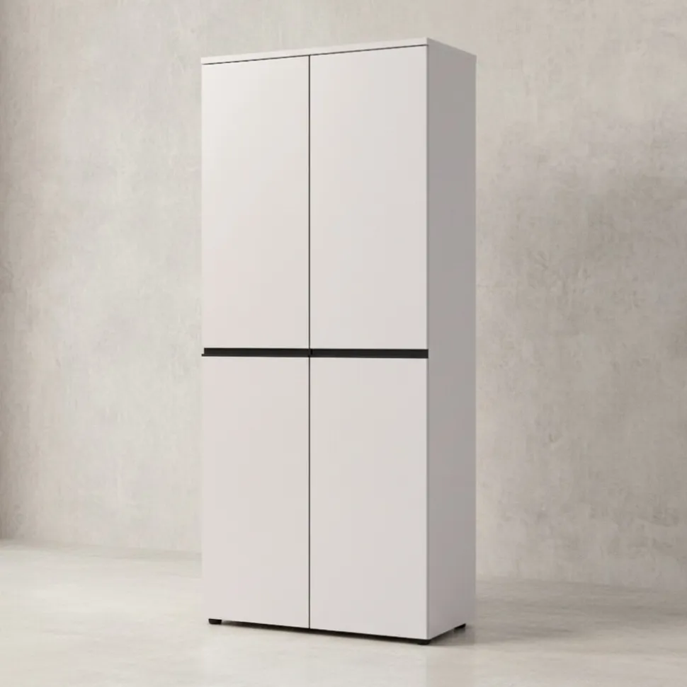 Aktenschrank STUTTGART, 197 cm hoch, 5 Ordnerhöhen, Soft-Close Greige