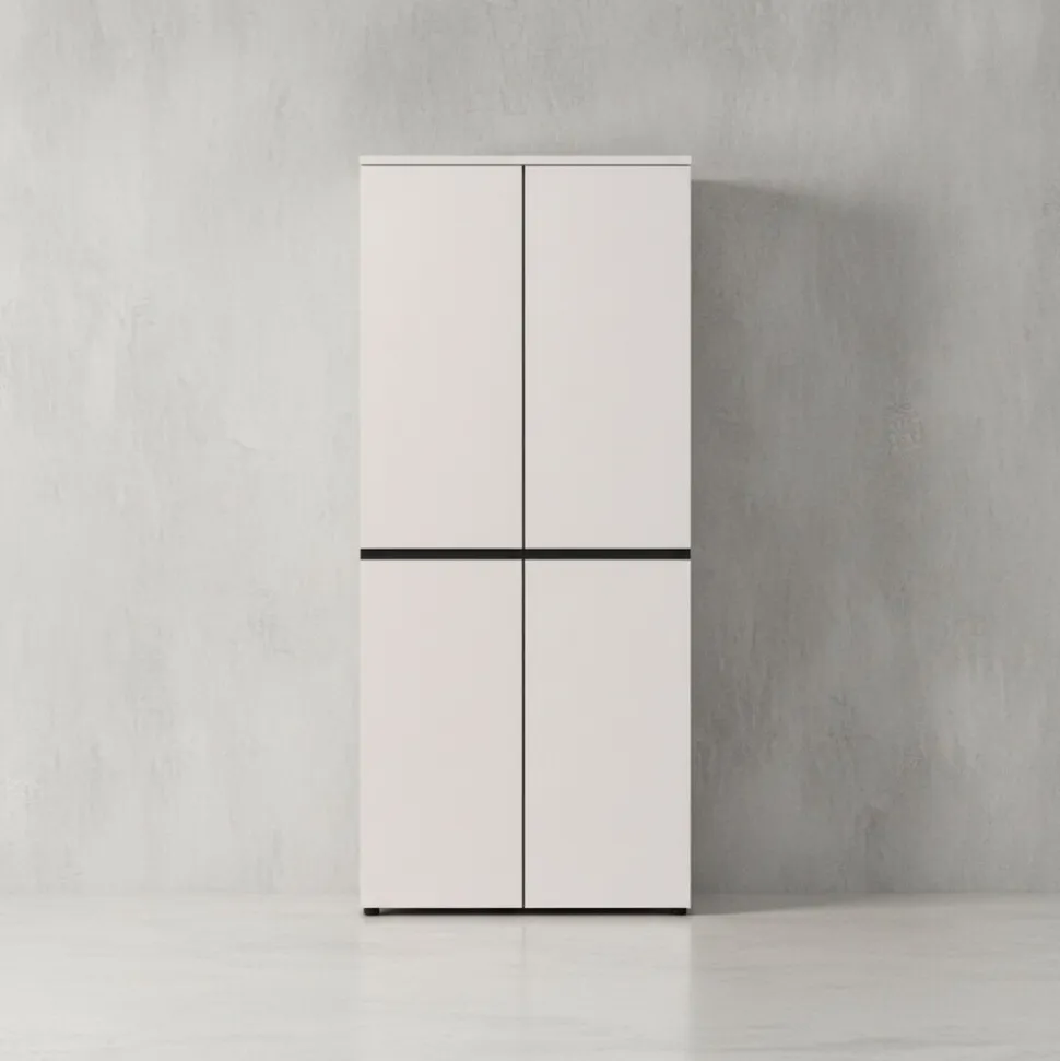 Aktenschrank STUTTGART, 197 cm hoch, 5 Ordnerhöhen, Soft-Close Greige