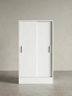 Aktenschrank – Weiß, 60x107,5x28,5 cm, Holz, schmal, Stauraum für Büro & Flur