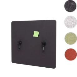 Akustik-Tischtrennwand MCW-G75, Büro-Sichtschutz Schreibtisch Pinnwand, doppelwandig Stoff/Textil ~ 60x65cm braun-grau