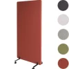 Akustik-Trennwand MCW-G77, Büro-Sichtschutz Raumteiler Pinnwand, doppelwandig rollbar Stoff/Textil ~ 167x80cm braun