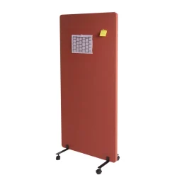 Akustik-Trennwand MCW-G77, Büro-Sichtschutz Raumteiler Pinnwand, doppelwandig rollbar Stoff/Textil ~ 167x80cm braun