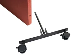 Akustik-Trennwand MCW-G77, Büro-Sichtschutz Raumteiler Pinnwand, doppelwandig rollbar Stoff/Textil ~ 167x80cm braun