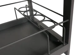 Aluminium Outdoor-Küche 3-teilig MCW-M64, Außenküche Garten Servierwagen Eiskübel Schrank ~ anthrazit, dunkle Holzoptik