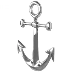 Anker Wanddeko Aluminium Silber 62x40cm Maritim Wanddeko Dekoanker Nautik