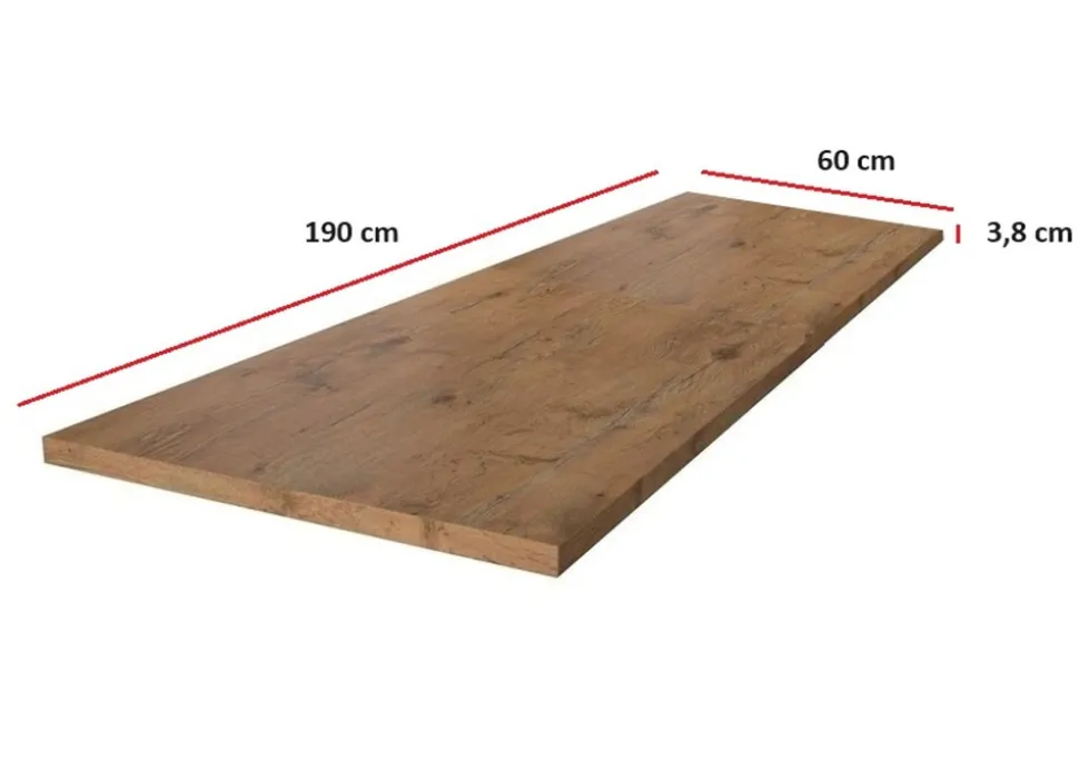 Arbeitsplatte 190 cm 38 mm Küchenzeile Küchenblock Eiche Lancelot Küche Vigo