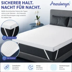 Arensberger Matratzen Topper ESSENCE, 90x200cm, Gelschaum Matratzentopper, waschbarer Bezug, geeignet für Federkern & Schaumstoff Matratzen, H2 H3, Matratzenauflage Höhe 5cm