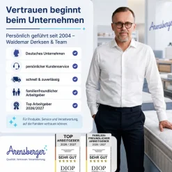 Arensberger Matratzen Topper ESSENCE, 90x200cm, Gelschaum Matratzentopper, waschbarer Bezug, geeignet für Federkern & Schaumstoff Matratzen, H2 H3, Matratzenauflage Höhe 5cm
