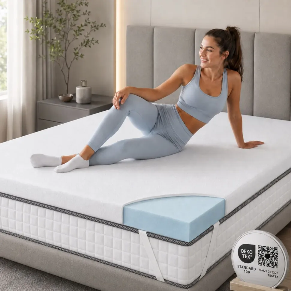 Arensberger Matratzen Topper ESSENCE, 90x200cm, Gelschaum Matratzentopper, waschbarer Bezug, geeignet für Federkern & Schaumstoff Matratzen, H2 H3, Matratzenauflage Höhe 5cm