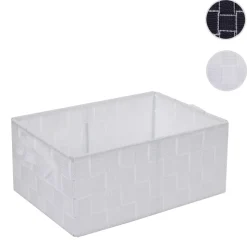 Aufbewahrungskorb MCW-C37, Dekokorb Korb Körbchen Aufbewahrung Regalkorb Deko 14x31x23cm ~ weiß