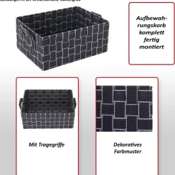 Aufbewahrungskorb MCW-C37, Dekokorb Korb Körbchen Aufbewahrung Regalkorb Deko 14x31x23cm ~ weiß