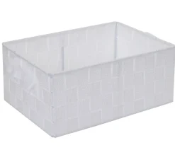 Aufbewahrungskorb MCW-C37, Dekokorb Korb Körbchen Aufbewahrung Regalkorb Deko 14x31x23cm ~ weiß