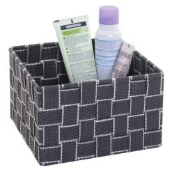 Aufbewahrungskorb MCW-C37, Dekokorb Korb Körbchen Aufbewahrung Regalkorb Deko 12x19x19cm ~ dunkelgrau