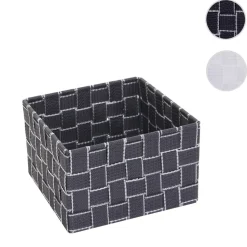 Aufbewahrungskorb MCW-C37, Dekokorb Korb Körbchen Aufbewahrung Regalkorb Deko 12x19x19cm ~ dunkelgrau