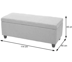Aufbewahrungs-Truhe Kriens, Sitzbank Bank, Kunstleder, 45x114x45cm ~ braun