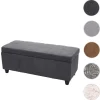 Aufbewahrungs-Truhe Kriens, Sitzbank Bank, Stoff/Textil, 45x114x45cm MVG-zertifiziert ~ dunkelgrau