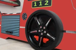 Autobett Kinder 90x200 cm Feuerwehrbett "Rio Firetruck" mit LED-Licht und Sirenenoptik