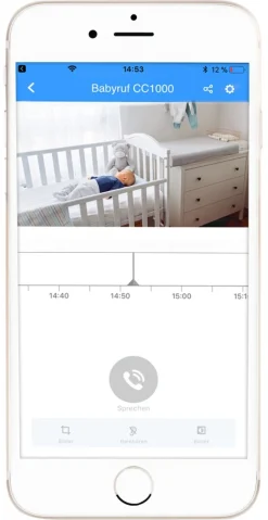 Babyphone mit WLAN Kamera mit Nachtsicht und Gegensprechfunktion Steuerung inklusive App