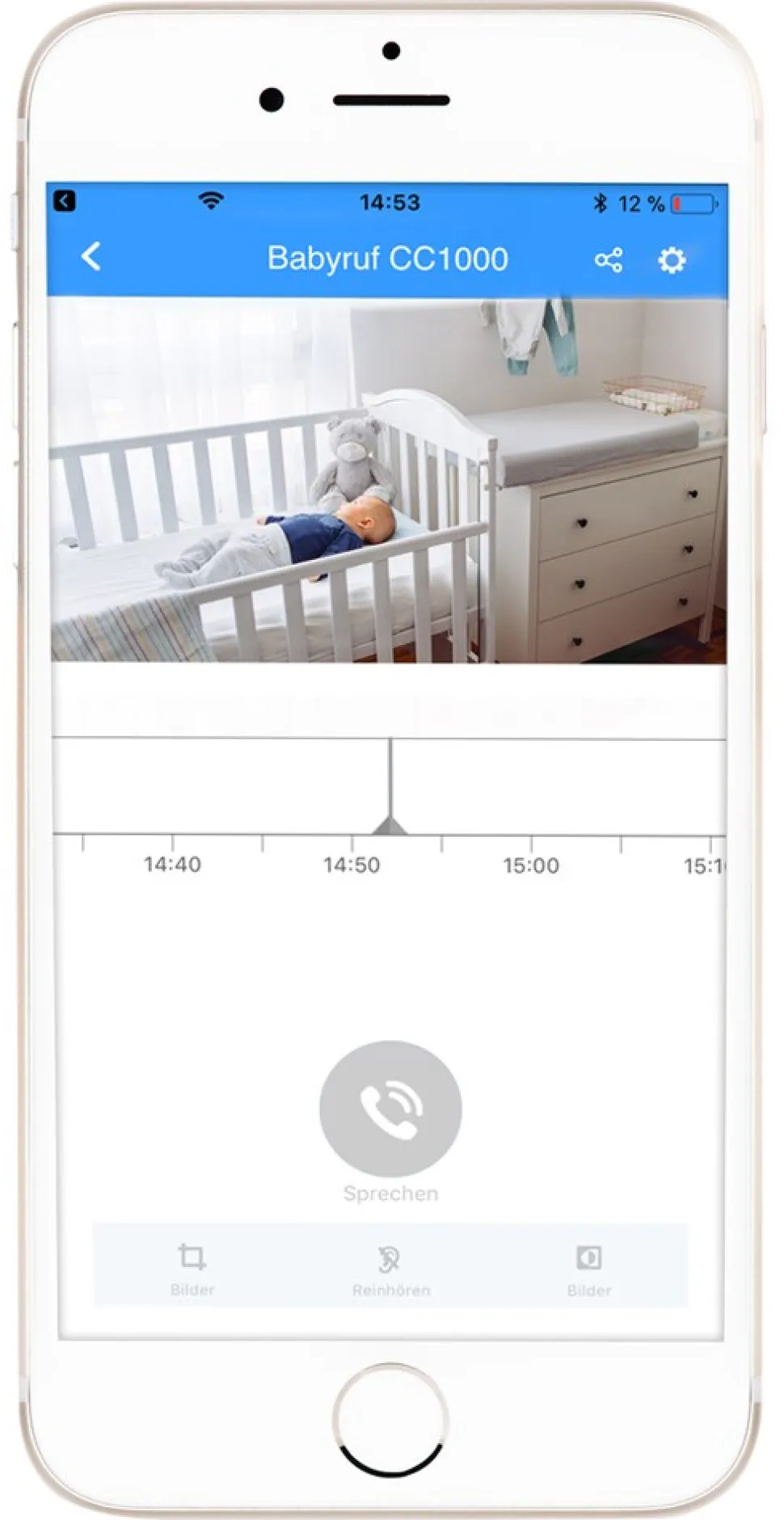 Babyphone mit WLAN Kamera mit Nachtsicht und Gegensprechfunktion Steuerung inklusive App