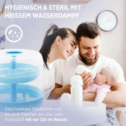 Babyruf BS 29b Babyflaschen Sterilisator für 6 Flaschen, Blau
