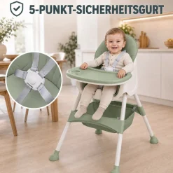 Baby Vivo Design 2in1 Kinderhochstuhl - Oscar in Grün