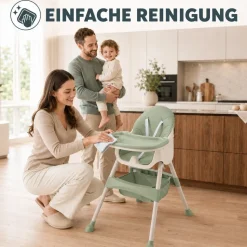 Baby Vivo Design 2in1 Kinderhochstuhl - Oscar in Grün