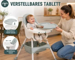 Baby Vivo Design 2in1 Kinderhochstuhl - Oscar Türkis