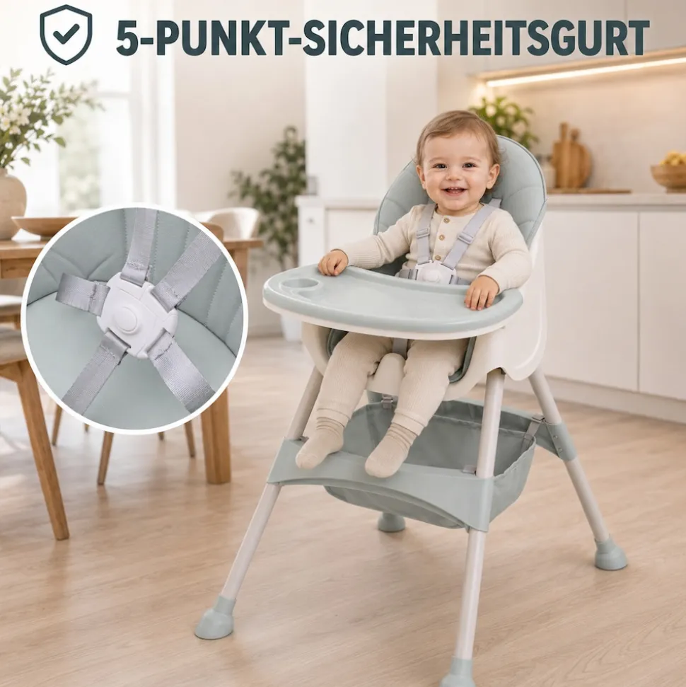 Baby Vivo Design 2in1 Kinderhochstuhl - Oscar Türkis