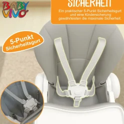 Baby Vivo Design Kinderhochstuhl aus Kunststoff - Tippy in Stardust