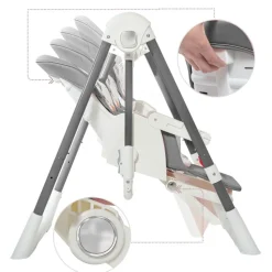 Baby Vivo 3in1 Kinderhochstuhl / Babywippe höhenverstellbar für Kinder - Lulu in Grau