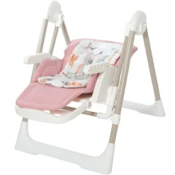 Baby Vivo 3in1 Kinderhochstuhl / Babywippe höhenverstellbar für Kinder - Lulu in Rosa