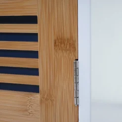 Badezimmerset MCW-A85, Badmöbel Hochschrank Waschbeckenunterschrank Hängeschrank Kommode Bambus, MVG-zertifiziert weiß