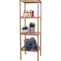Badezimmerset MCW-B18, Komplett Badezimmer Badmöbel Badset Badschrank, Bambus