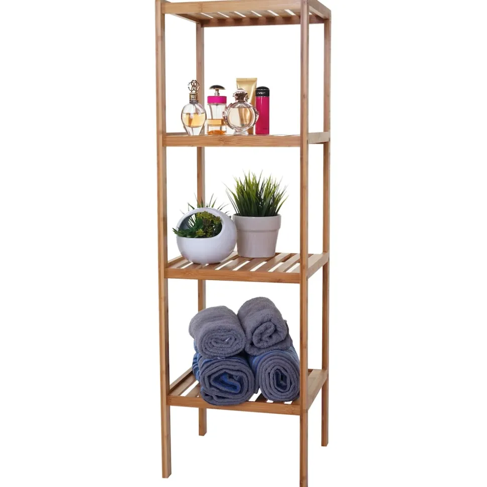 Badezimmerset MCW-B18, Komplett Badezimmer Badmöbel Badset Badschrank, Bambus