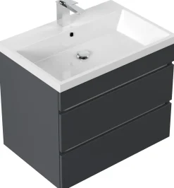 Badmöbel Fellini 70 SoftClose eiche gold mit grifflosen Schubladen