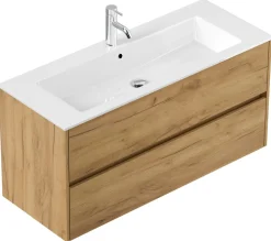 Badmöbel Limes & Waschtisch 120cm 2 Greifraum SoftClose Auszüge weiß Hgl