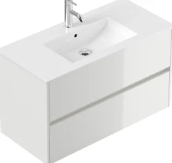 Badmöbel Limes & Waschtisch 100 cm 2 Greifraum SoftClose Auszüge Grafit