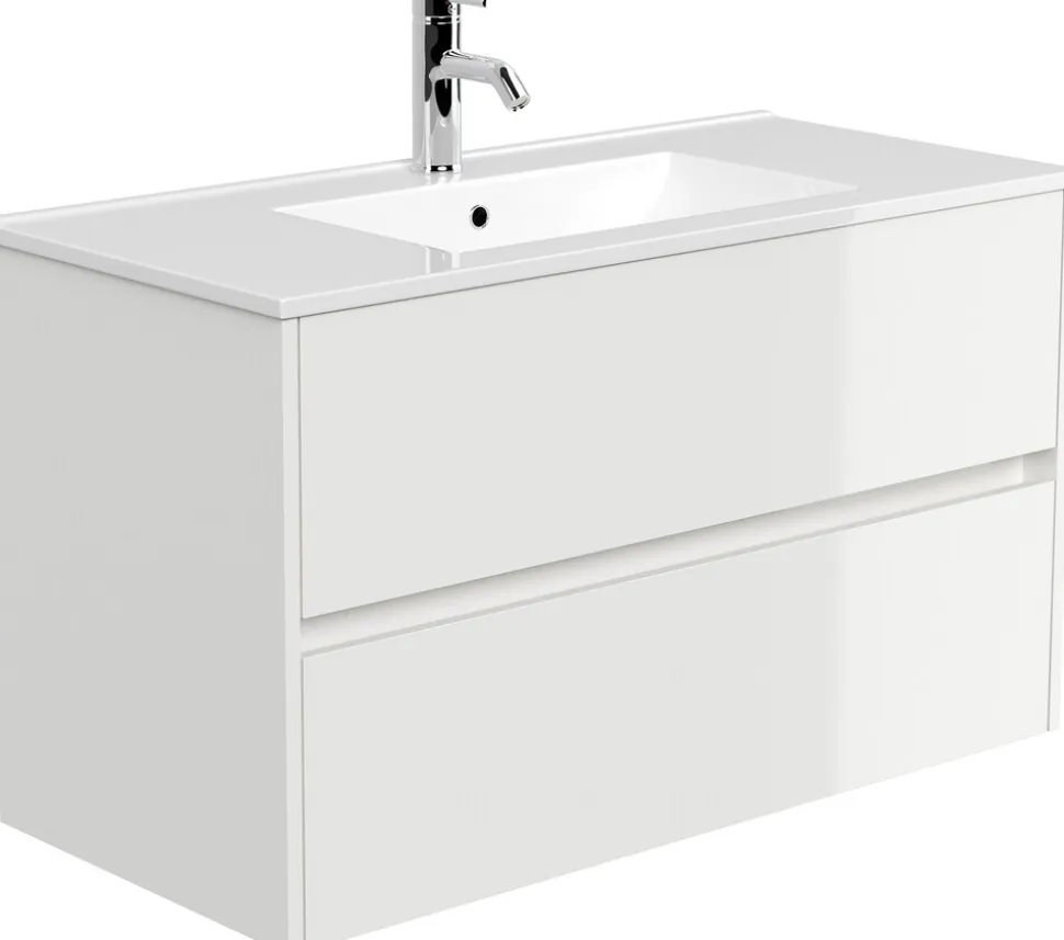 Badmöbel Limes & Waschtisch 100 cm 2 Greifraum SoftClose Auszüge Grafit