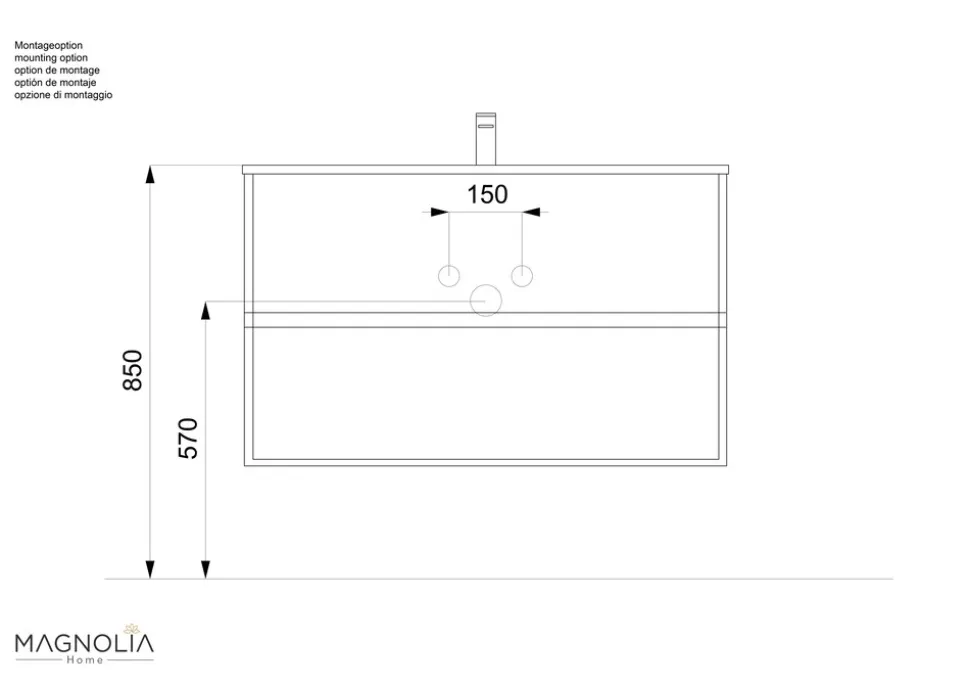 Badmöbel Limes & Waschtisch 100 cm 2 Greifraum SoftClose Auszüge Grafit