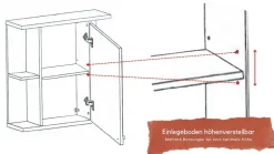Badmöbel Spiegelschrank Badschrank mit Ablagen Sonoma