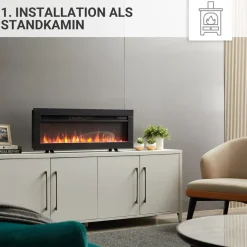 BALDERIA Elektrokamin Agnes 36 - Stand, Wand, Einbau, Heizung 1800 W