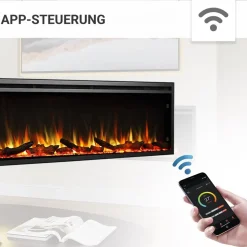 BALDERIA Elektrokamin Atalanta 72 - Einbaukamin mit Heizung 1500 W